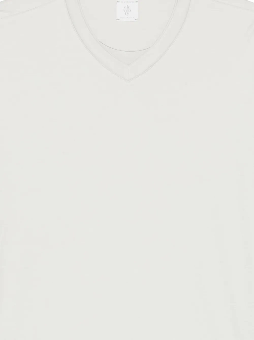 Eleventy T-shirt met V-hals Beige