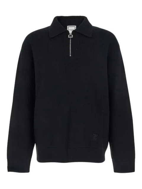 Wooyoungmi half-zip logo-patch polo shirt