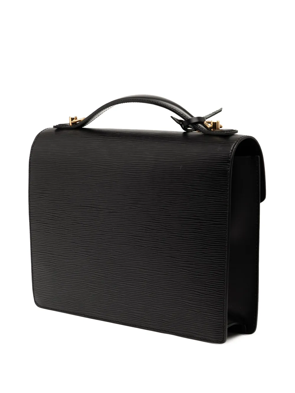 Pre-owned Louis Vuitton 1999 Epi Monceau 28 Satchel In Black