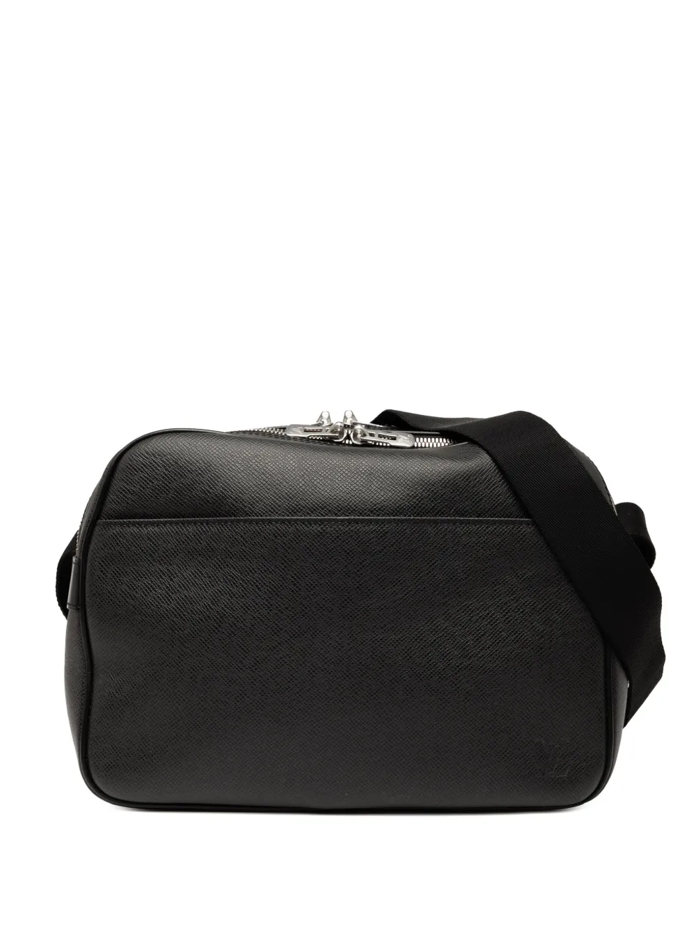 Pre-owned Louis Vuitton 2001 Taiga Reporter Pm Crossbody Bag In Black