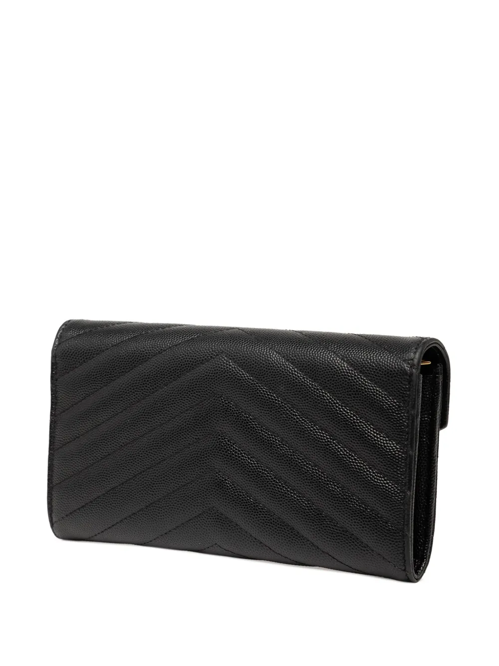 Saint Laurent Pre-Owned cartera Grain De Poudre Matelasse Chevron Monogram Flap Wallet 2019 | Image 2