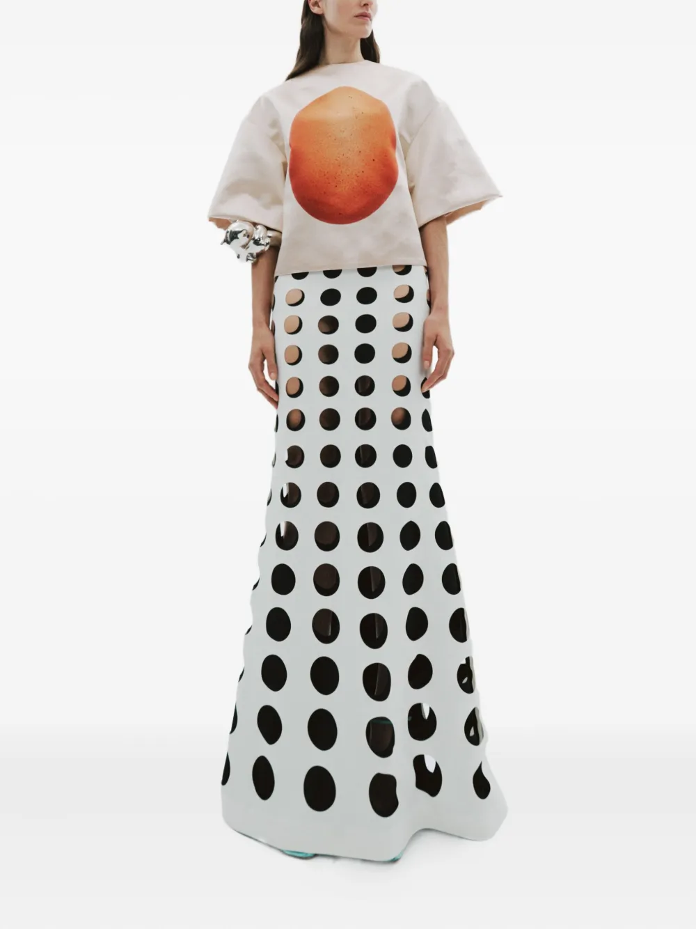 A.W.A.K.E. Mode Blouse met print - Beige