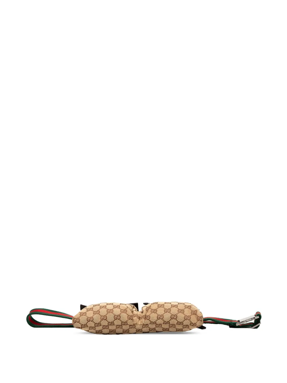 Pre-owned Gucci 2000-2015 Gg Canvas Web Double Pocket Belt Bag In Brown
