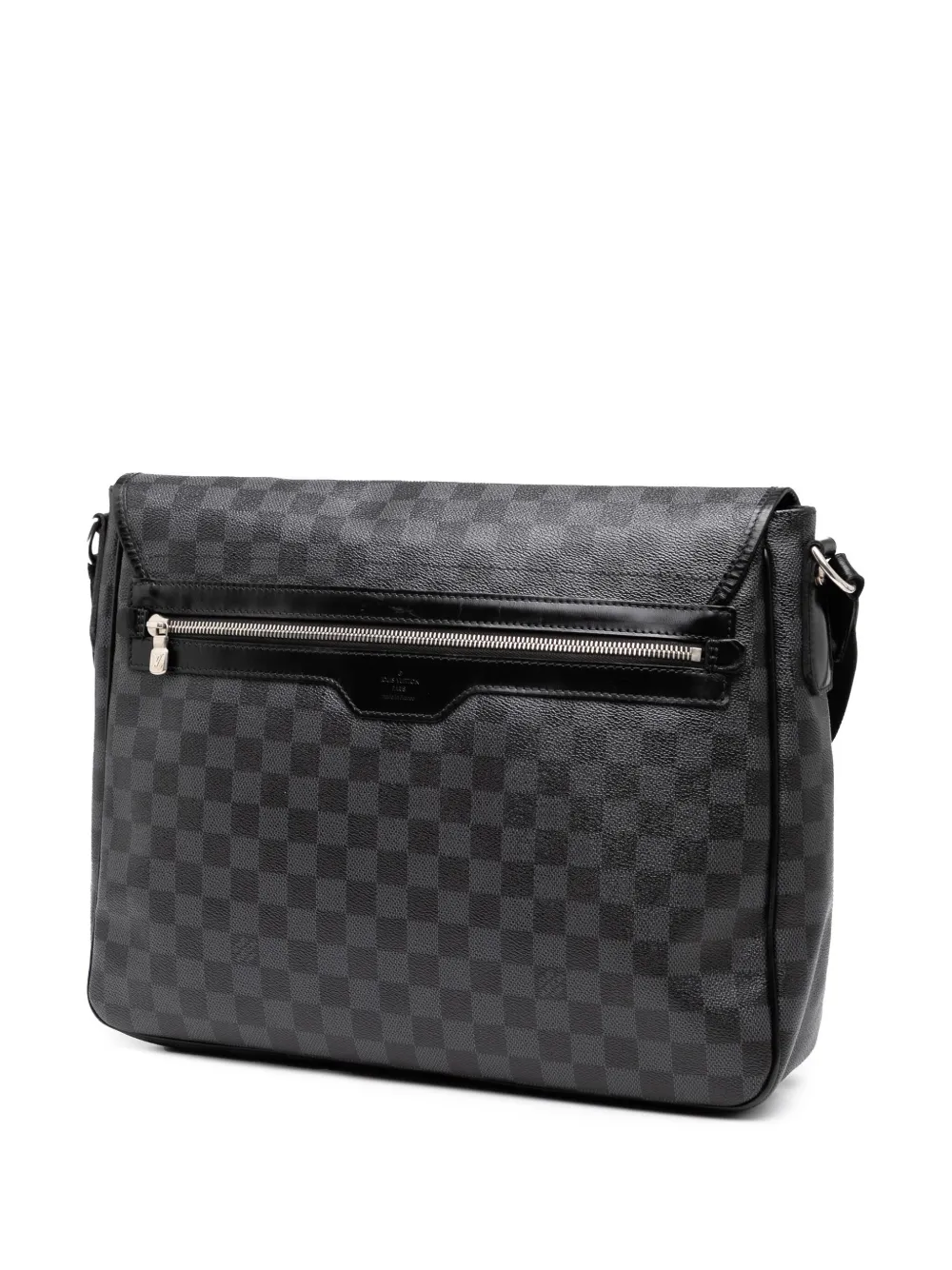 Pre-owned Louis Vuitton 2009 Damier Graphite Daniel Mm Crossbody Bag In Black