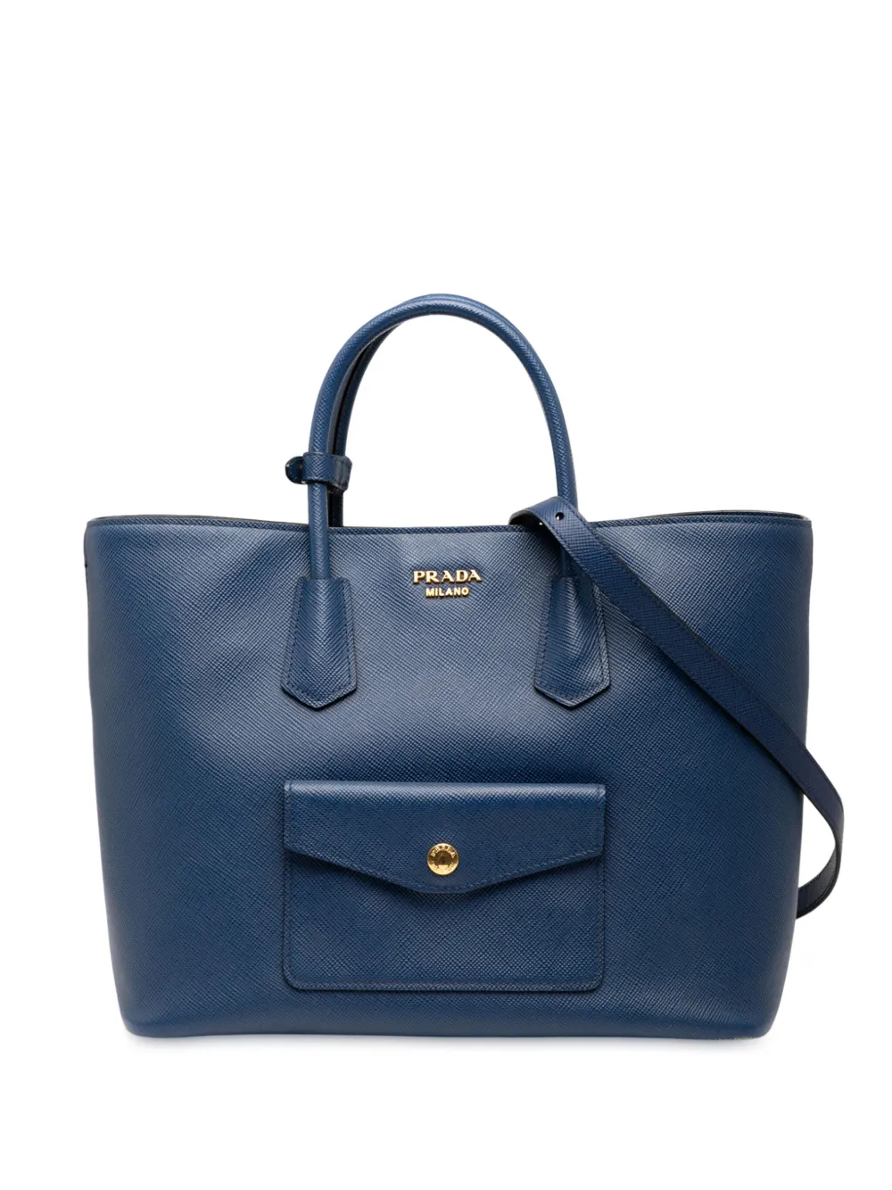 Prada Pre-Owned 2013-2025 サフィアーノキュイール フロントポケット コンバーティブル トート サッチェルバッグ - Prada Pre-Owned 2013-2025 サフィアーノキュイール フロントポケット コンバーティブル トート サッチェルバッグ -