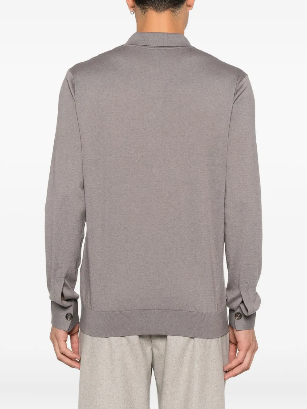 Eleventy Fijngebreid poloshirt Paars