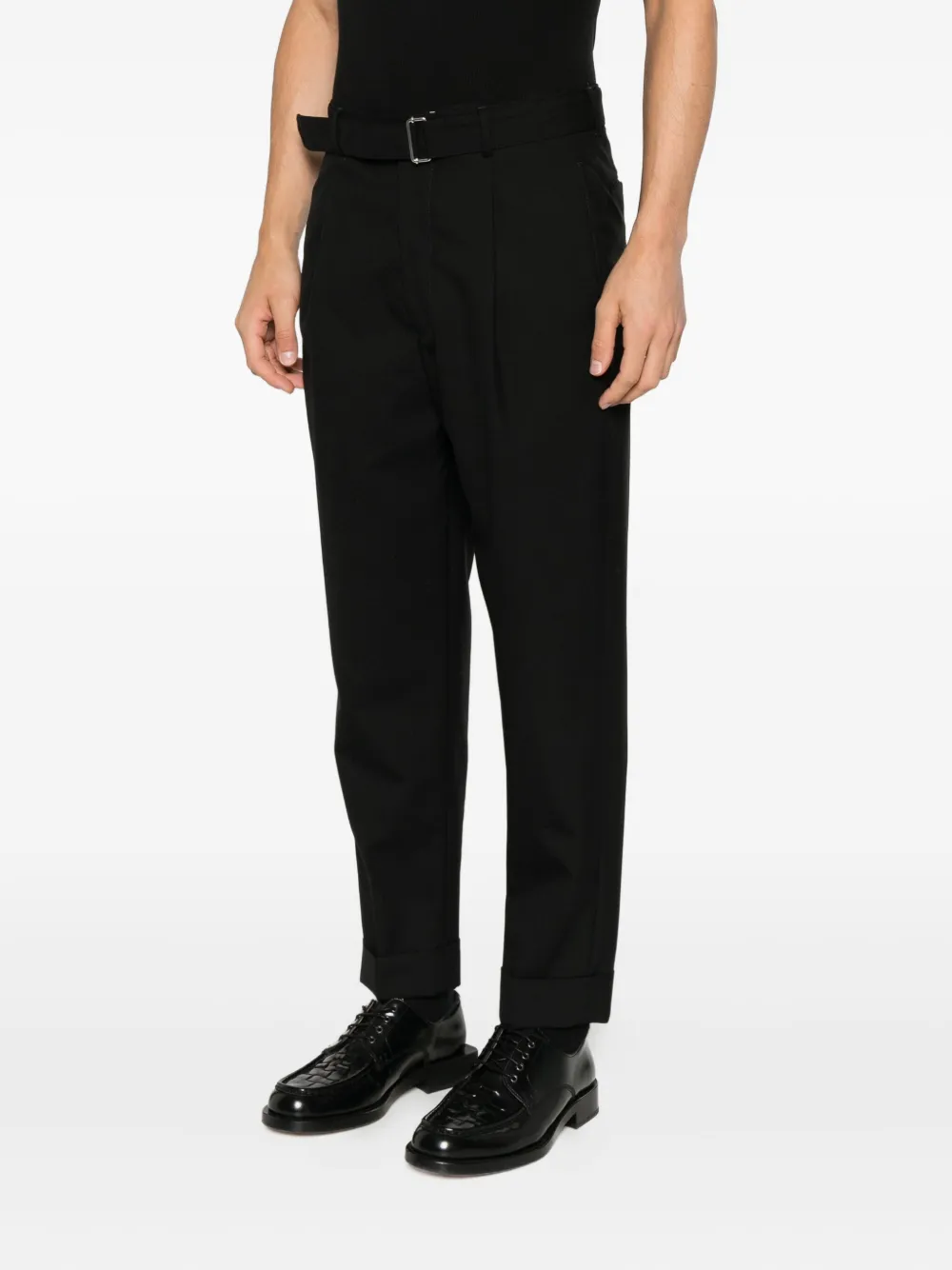Officine Generale Belted Trousers In Black