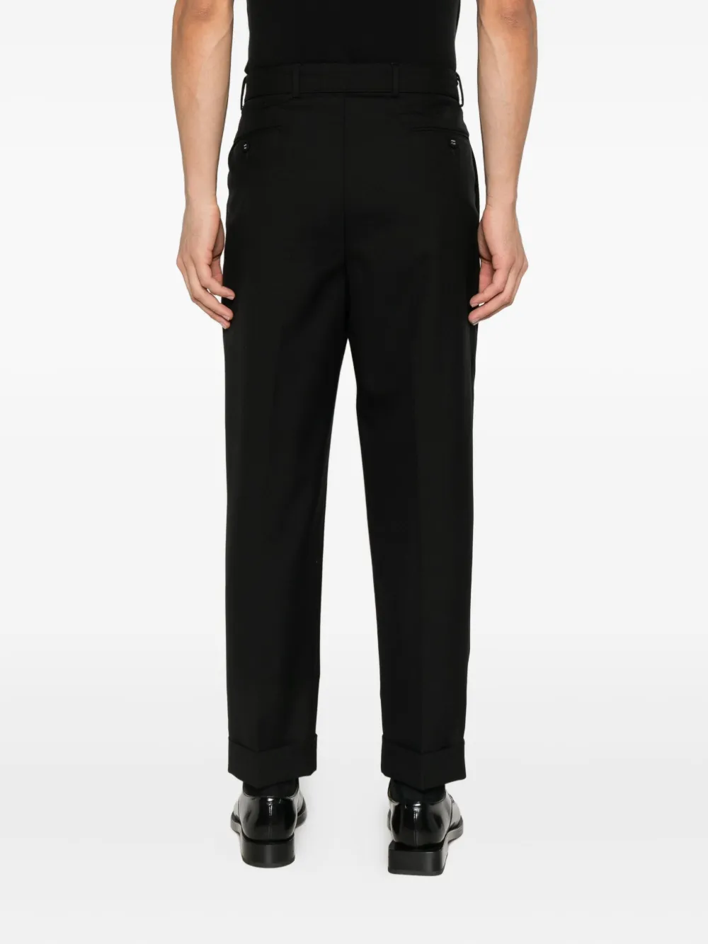 Officine Generale Belted Trousers In Black