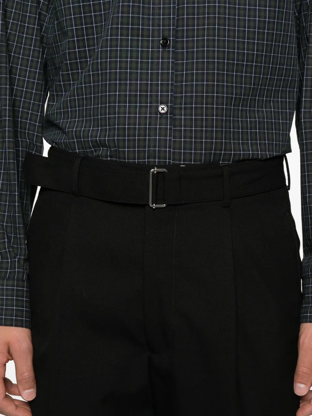 Officine Generale Belted Trousers In Black