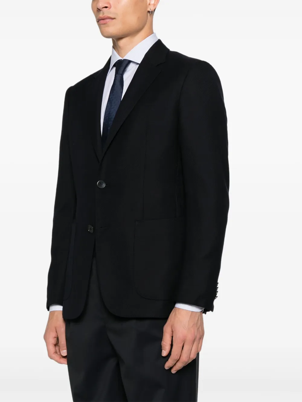 Zegna Blazer met enkele rij knopen Zwart