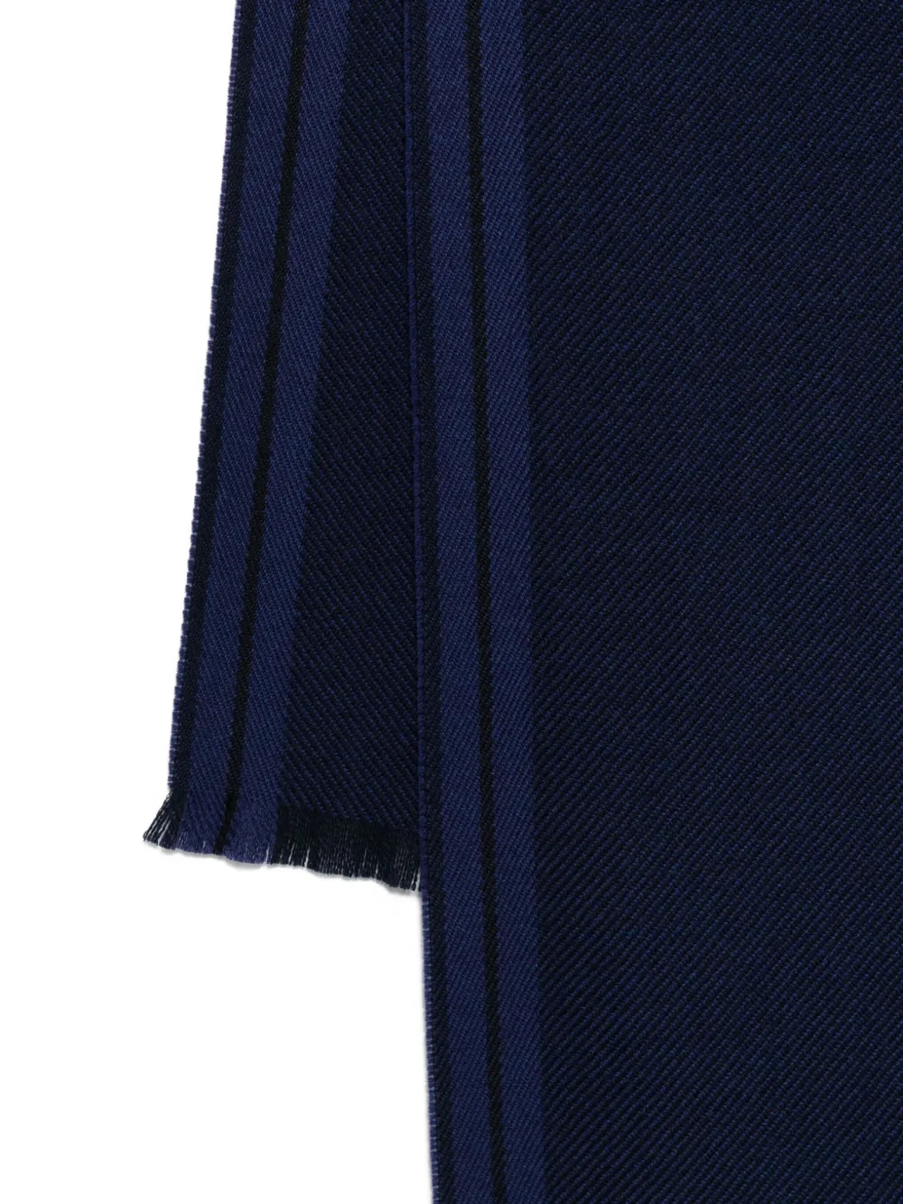 Zegna striped frayed scarf - Blauw