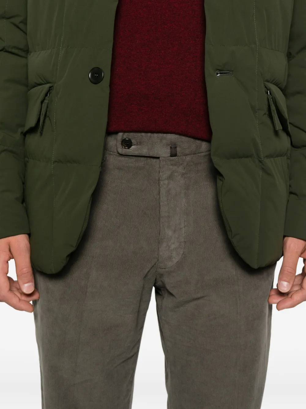 Incotex Ribfluwelen broek Bruin