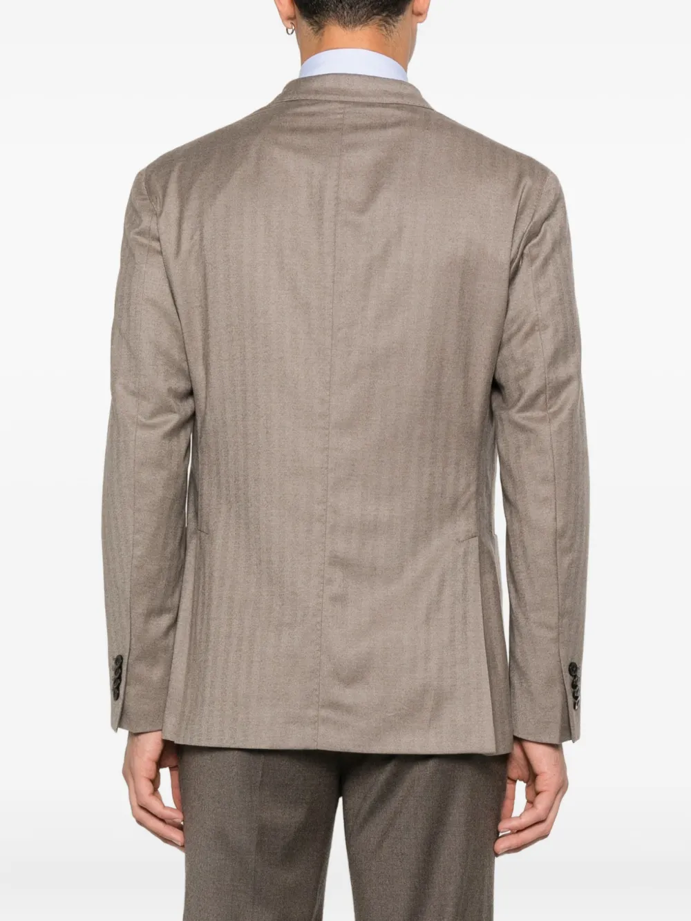 Boglioli Jack met visgraatpatroon en knopen Beige