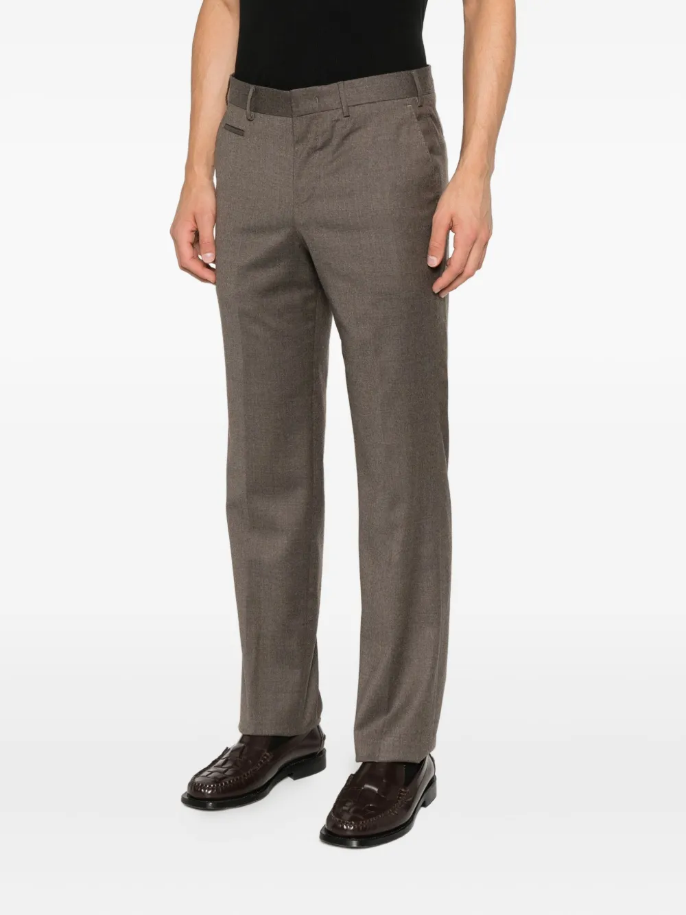 PT Torino Broek met riemlussen Bruin