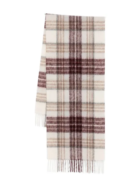 Eleventy plaid fringed scarf
