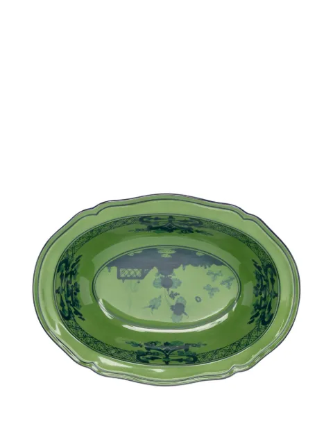 GINORI 1735 صينية بيضاوية عميقة بزهور (25 سم × 19 سم)