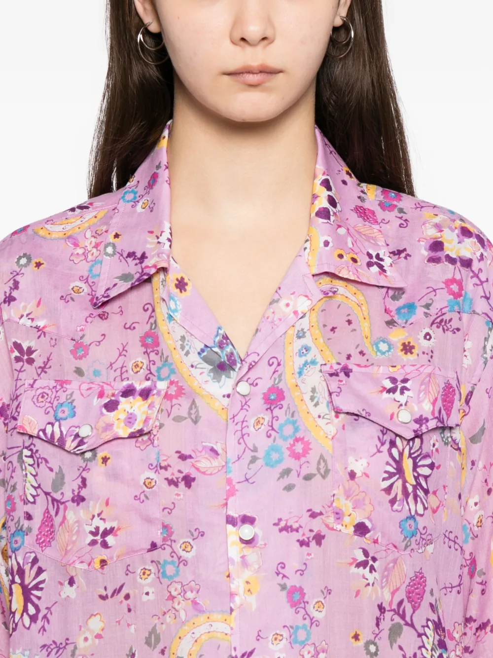 Needles Jurk met bloemenprint Paars