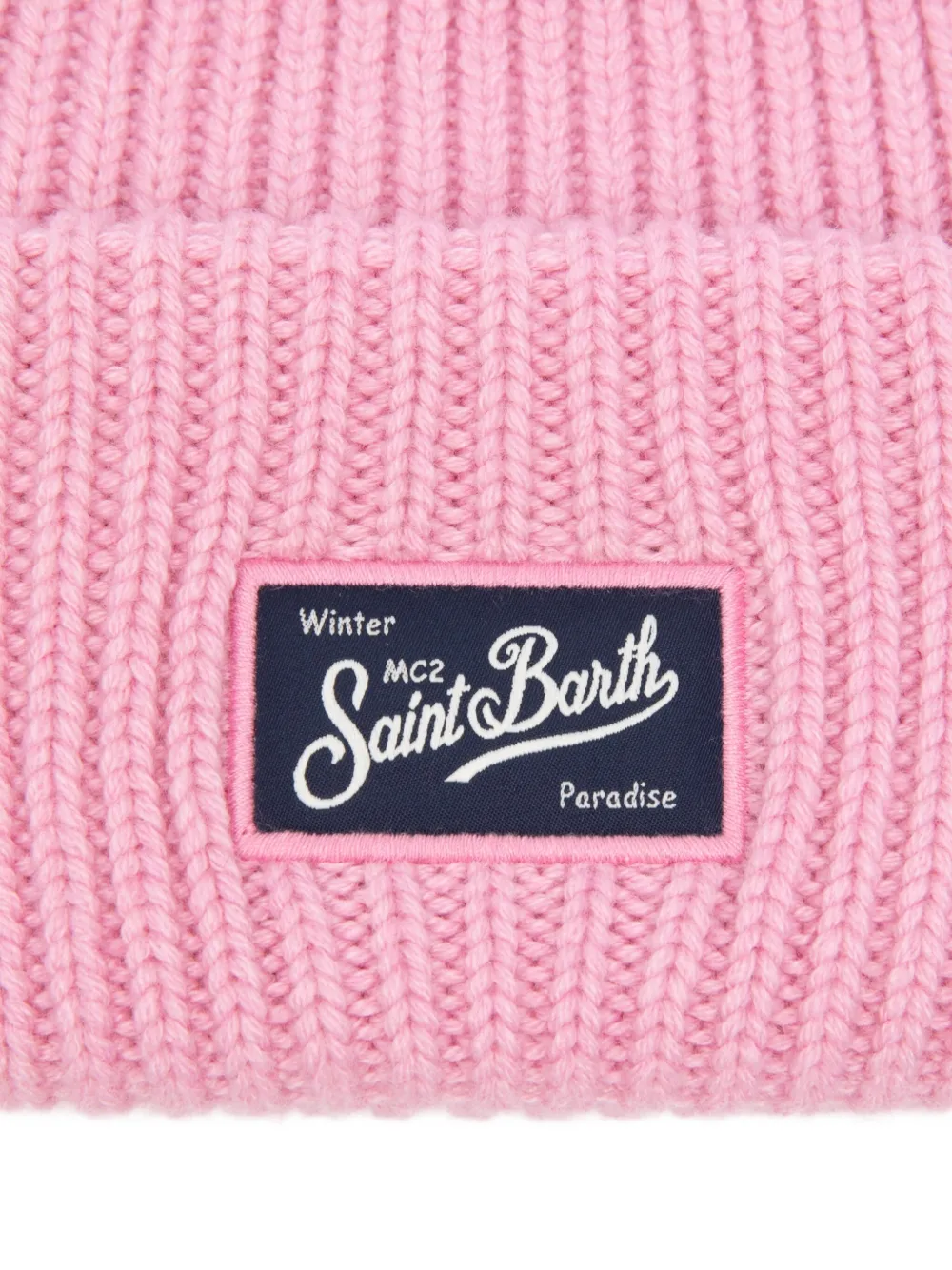 Mc2 Saint Barth Berry Jr Ribbed Beanie Hat In Pink