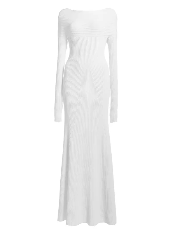 A.W.A.K.E. Mode Off-shoulder Maxi Dress in White