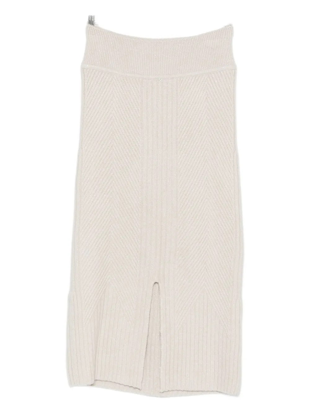 Lorena Antoniazzi Ribbed Midi Skirt In Neutral