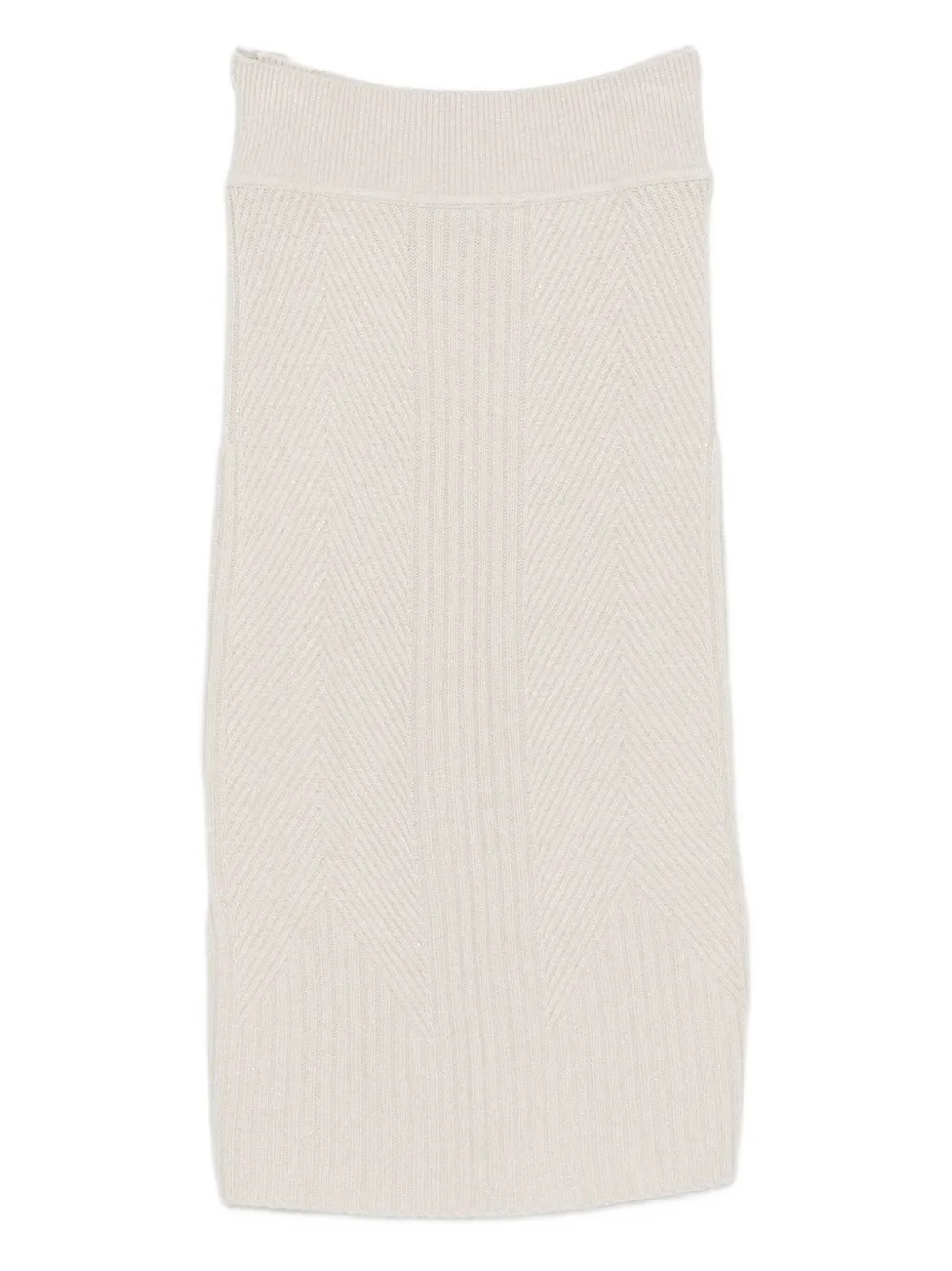 Lorena Antoniazzi Ribbed Midi Skirt In Neutral