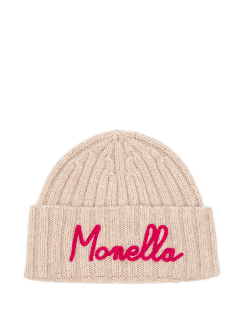Mc2 Saint Barth Kids' Wengen W Jr Embroidered Beanie Hat In Neutral