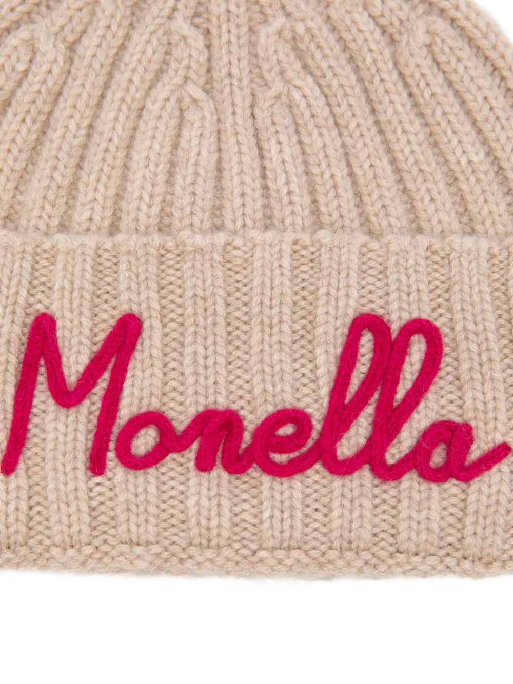 Mc2 Saint Barth Wengen W Jr Embroidered Beanie Hat In Neutral