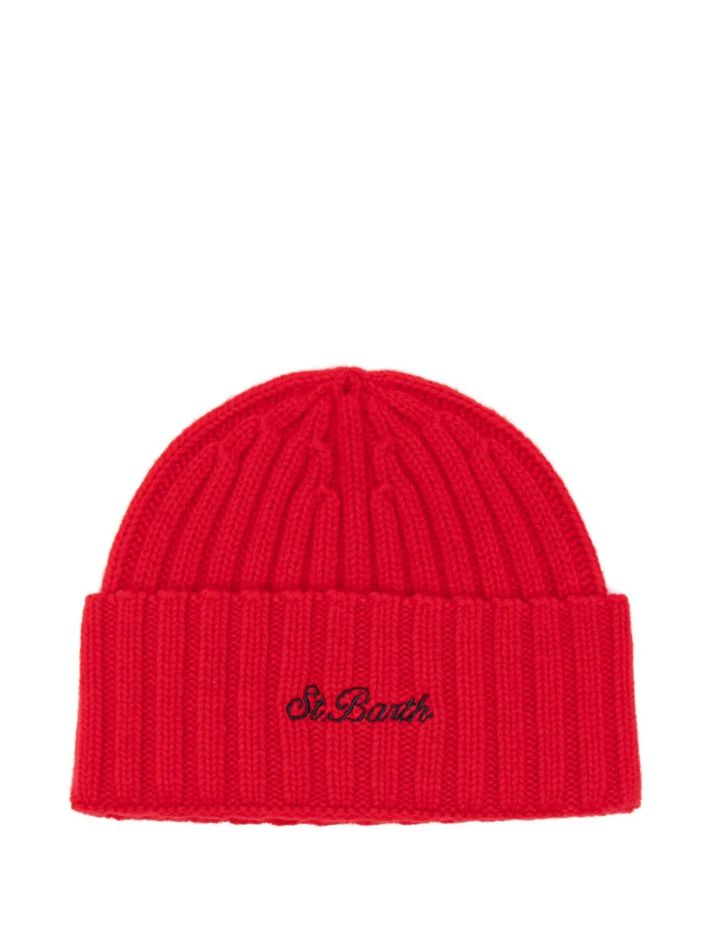 MC2 Saint Barth Kids Wengen Jr ribbed beanie hat | Red | Image 1