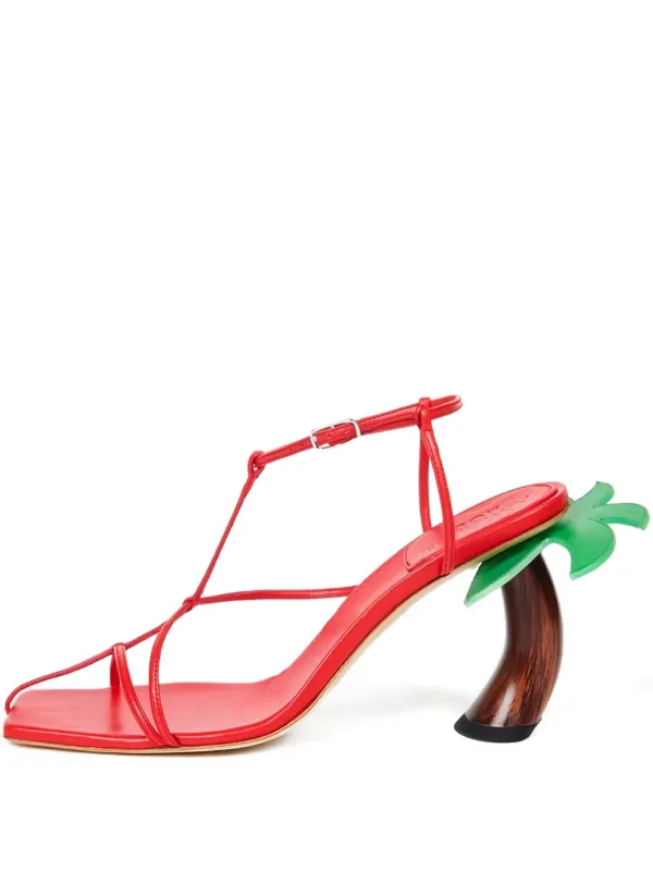 A.W.A.K.E. Mode 90mm Bianca Wooden Pumps in Red