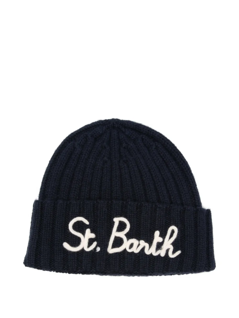 Mc2 Saint Barth Kids' Wengen Jr Ribbed Beanie Hat In Blue