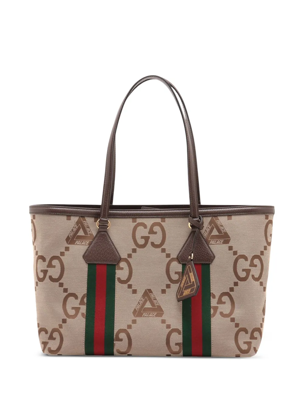 Gucci Pre-Owned 2016-2025 Palace Medium Jumbo GG Canvas Web tote bag | Brown | Image 1