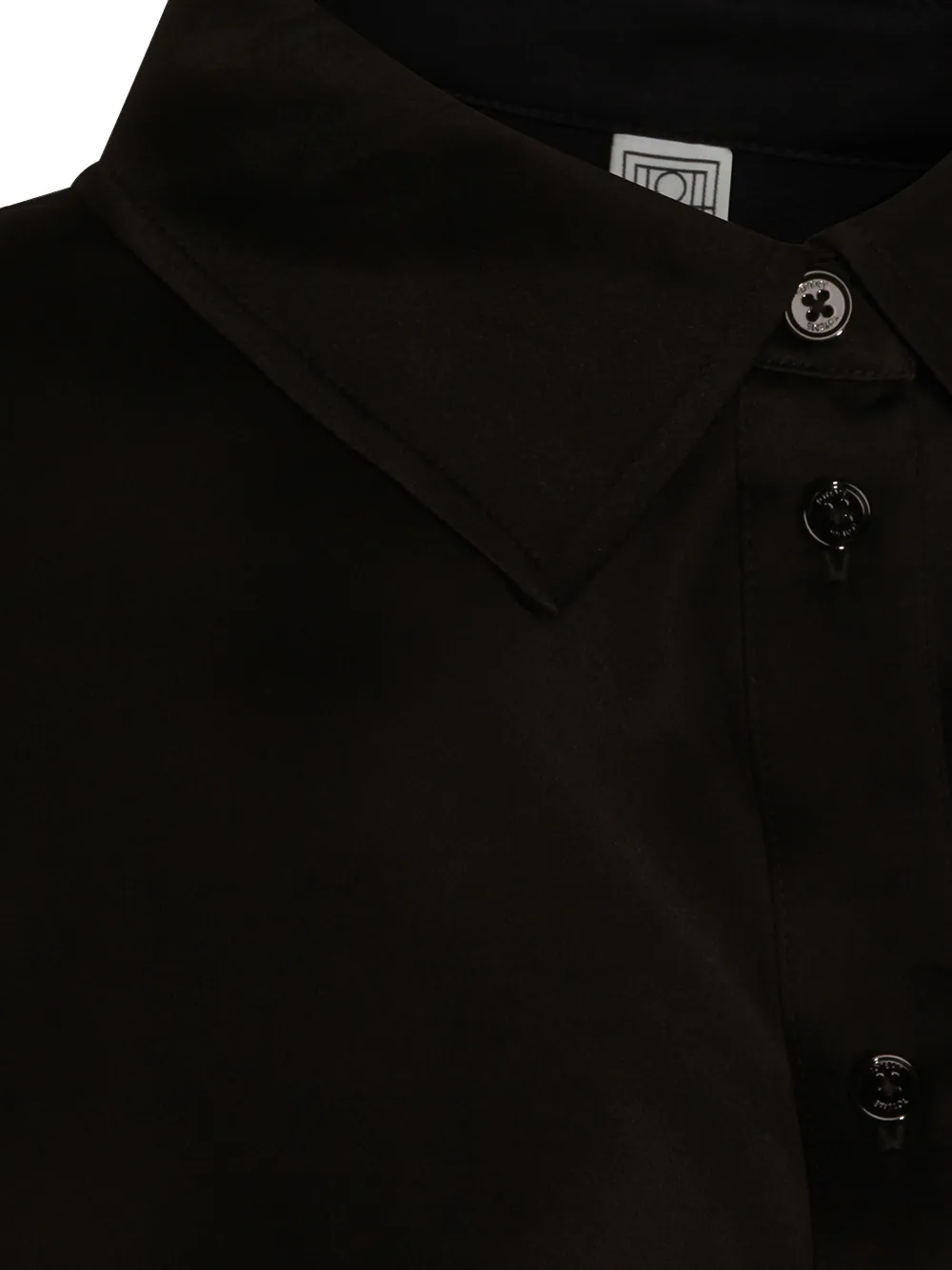 Totême Button Collared Midi Dress In Black