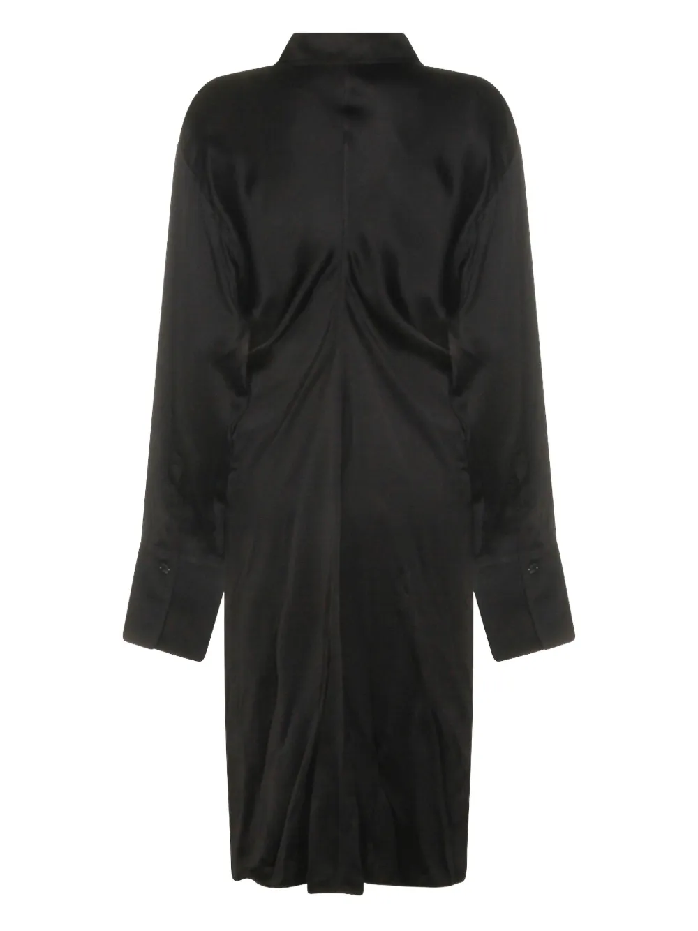 Totême Button Collared Midi Dress In Black