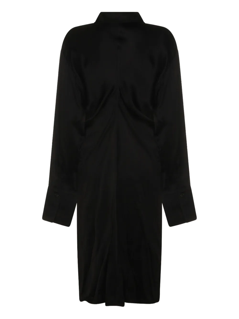 Totême Button Collared Midi Dress In Black