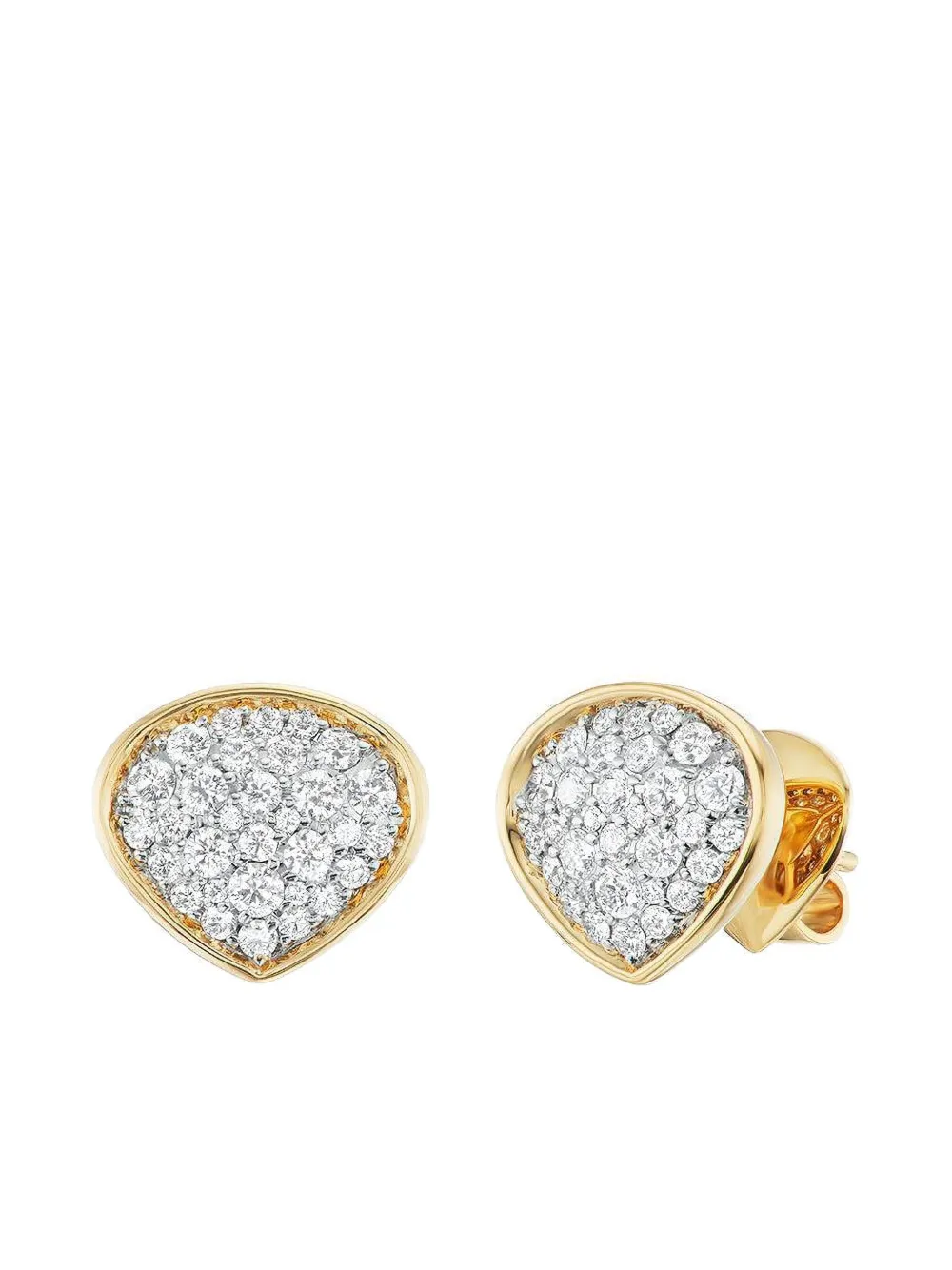  Marina B 18k Yellow Gold Trisola Diamond Earrings 