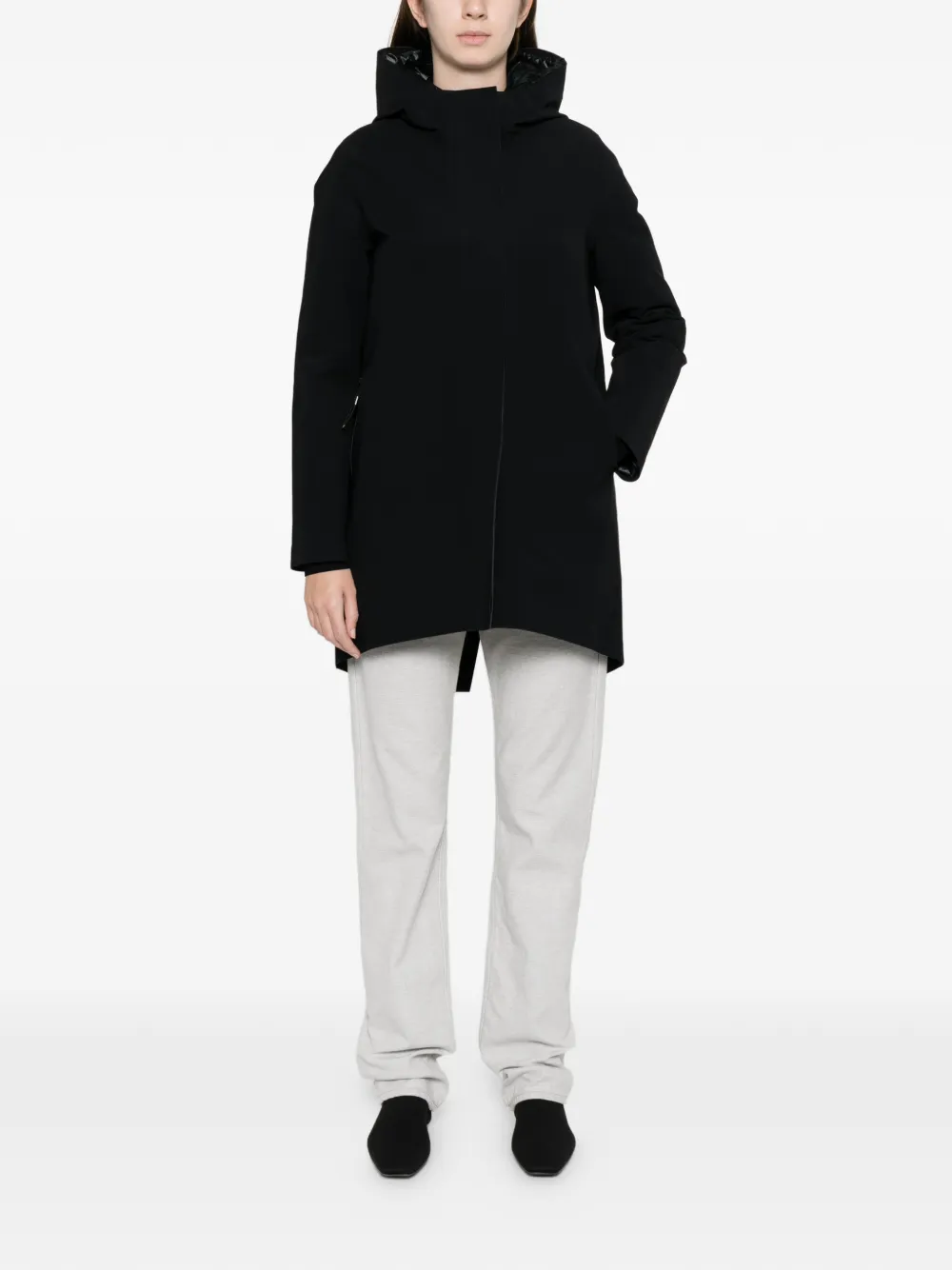Roberto Ricci Designs Hooded Zip-fastening Coat In Black