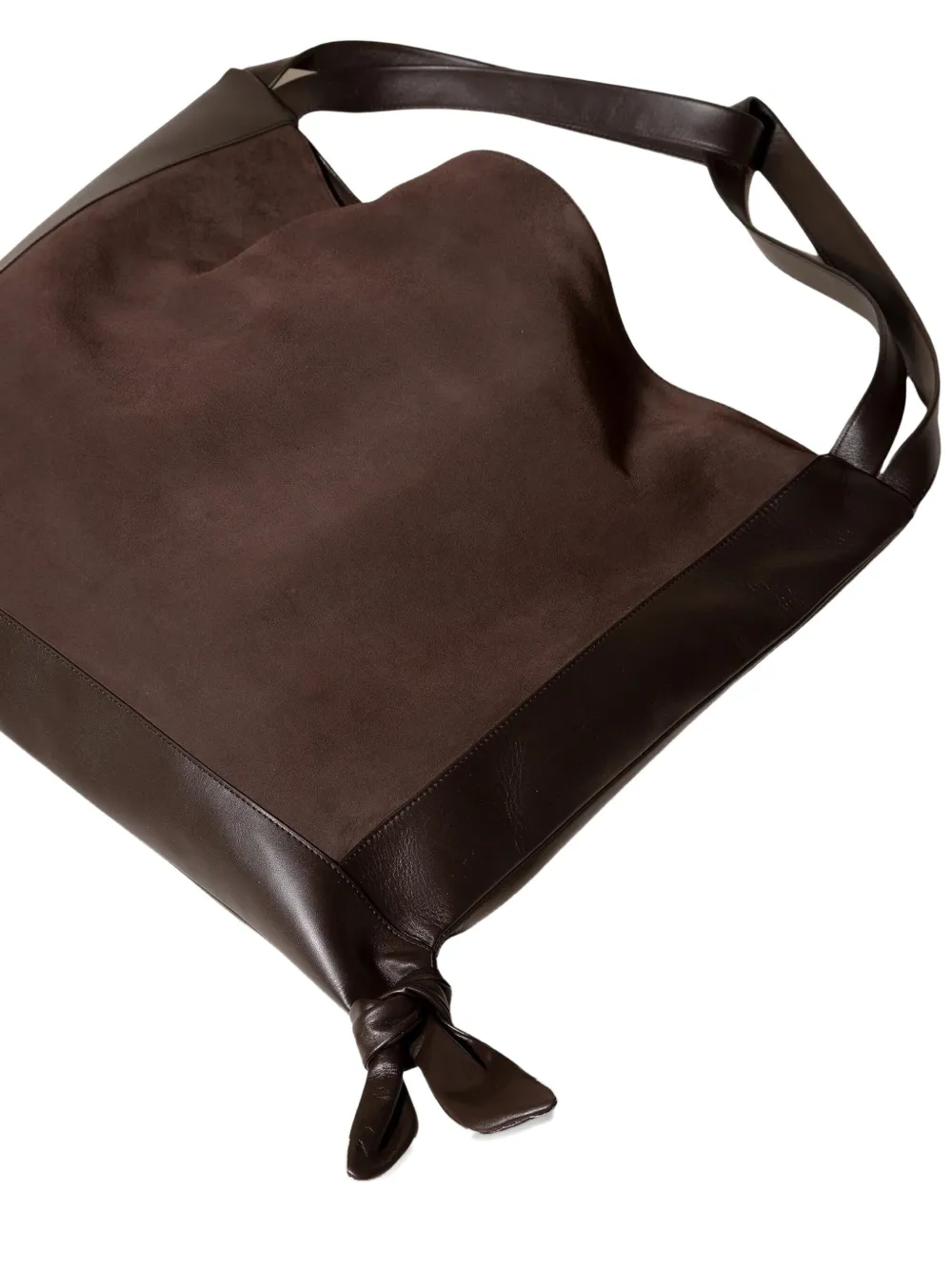 Hereu Cador suède schoudertas met geknoopt detail - Bruin