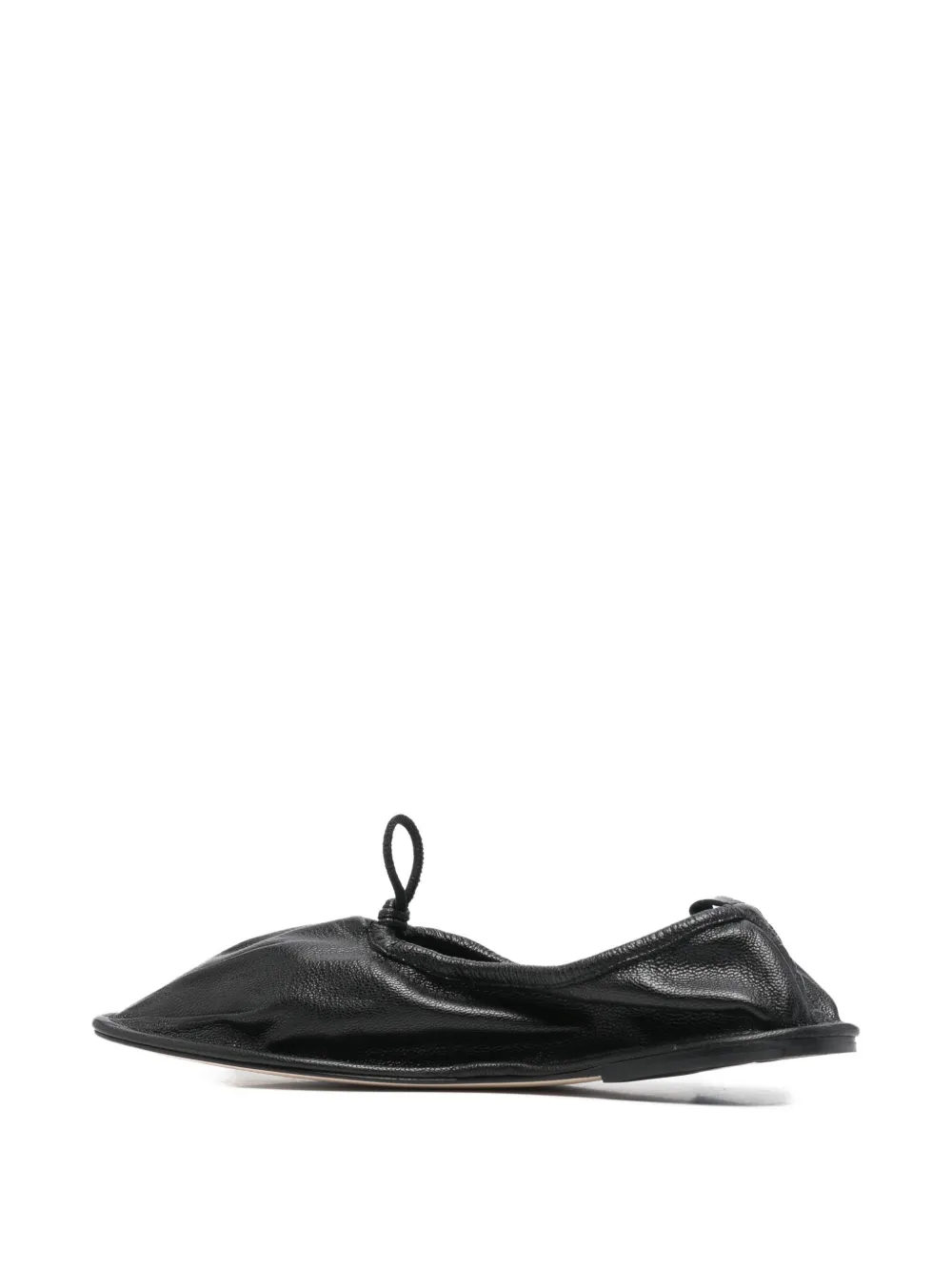 Hereu Black Dansa Supple Shiny Ballerina Flats In Black