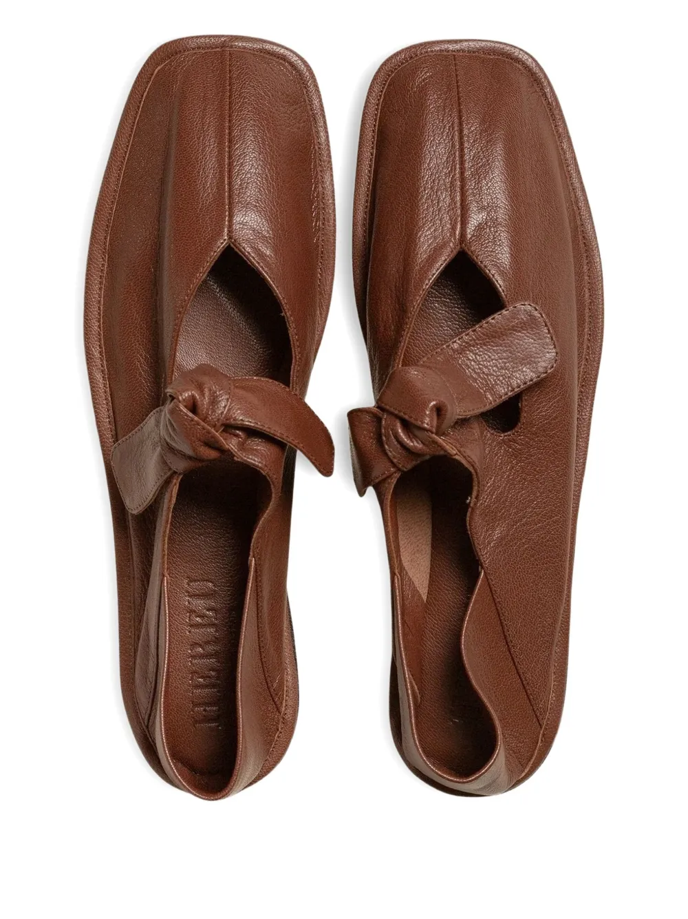 Hereu Llasada ballerina's met geknoopt detail - Bruin