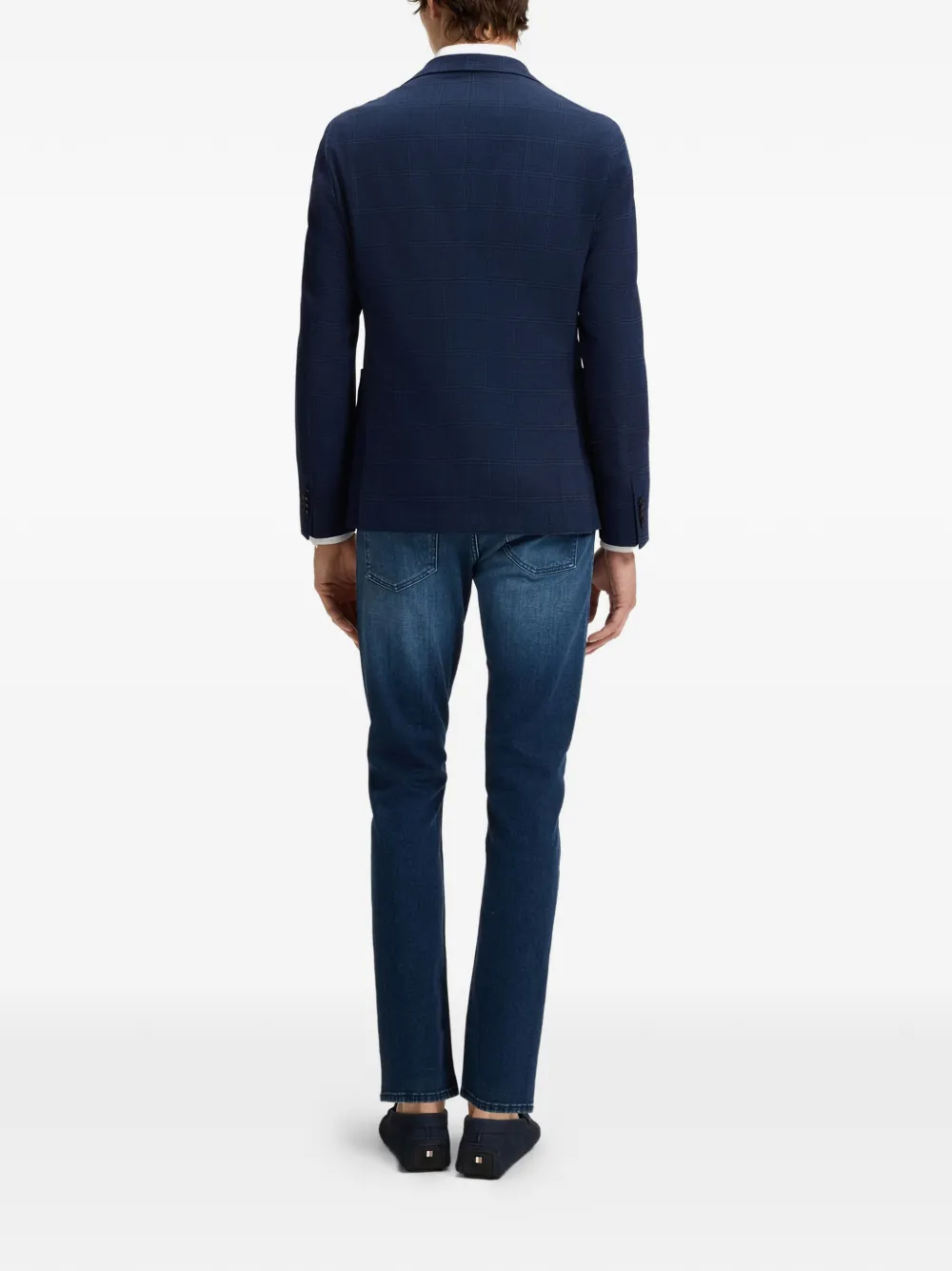 BOSS checked suit jacket - Blauw