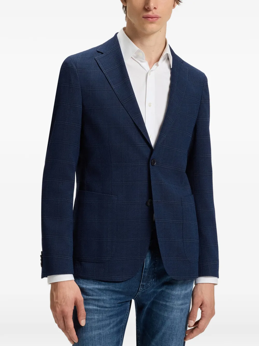 BOSS Geruit colbert Blauw