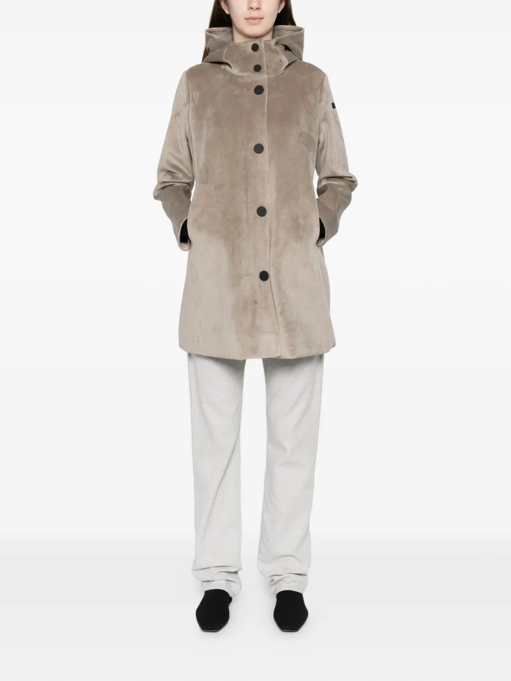 Roberto Ricci Designs Button-fastening Hooded Coat In Brown