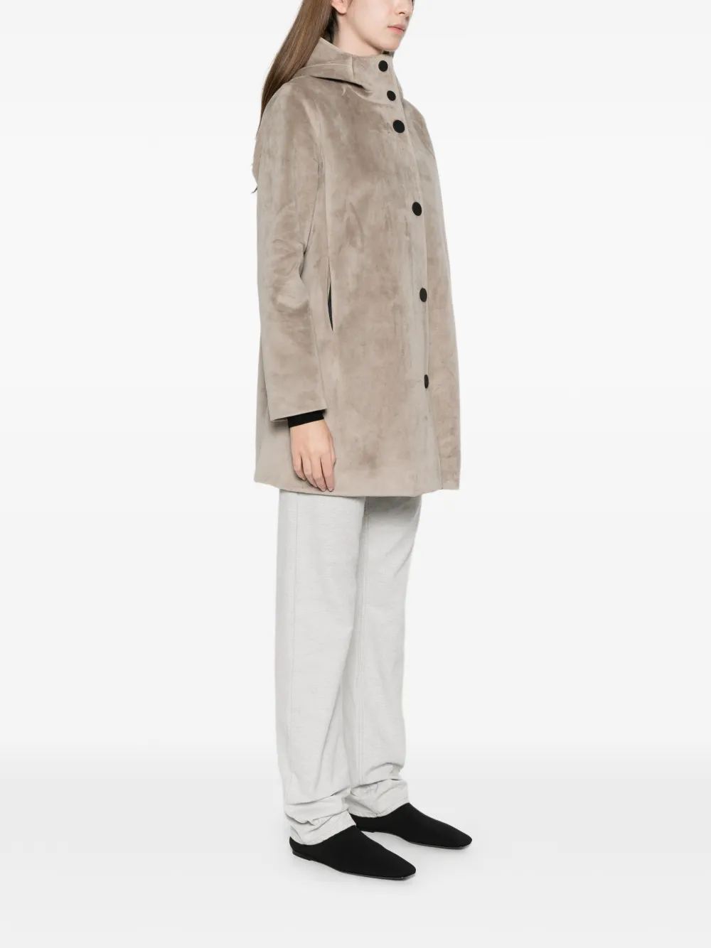 Roberto Ricci Designs Button-fastening Hooded Coat In Brown