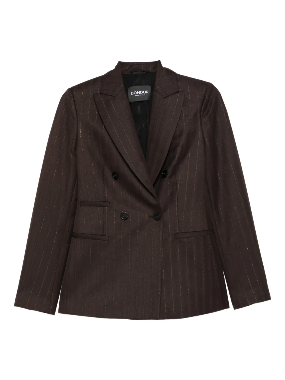 DONDUP pinstripe double-breasted jacket | Brown | Image 1