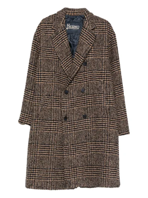 Herno double-breasted check coat