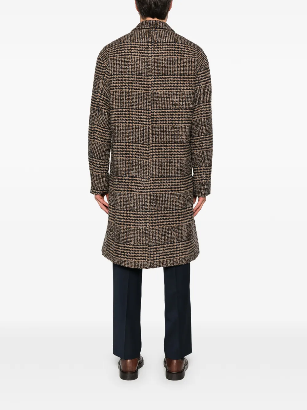 Herno Double-breasted Check Coat In Multi