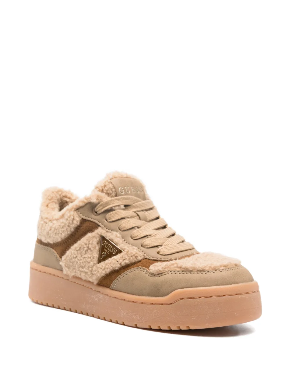 Guess Usa Miram Panelled Sneakers In Brown