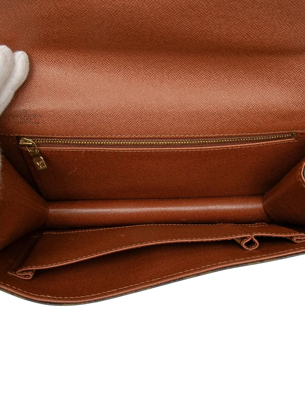 Pre-owned Louis Vuitton 1988 Monogram Pochette Dame Pm Clutch Bag In Brown