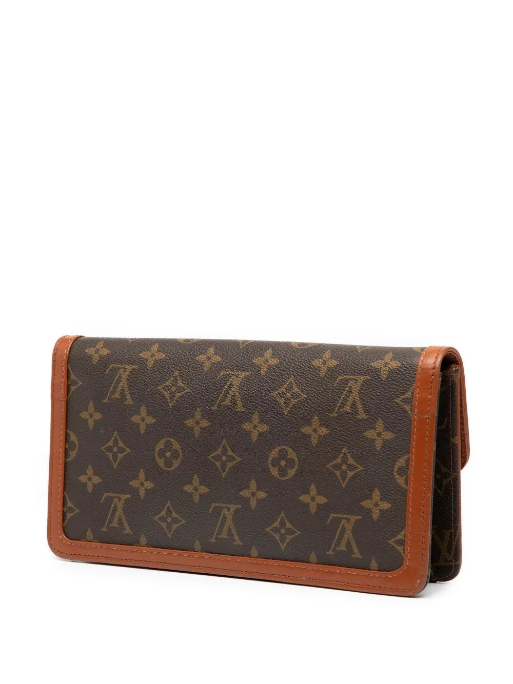 Pre-owned Louis Vuitton 1988 Monogram Pochette Dame Pm Clutch Bag In Brown