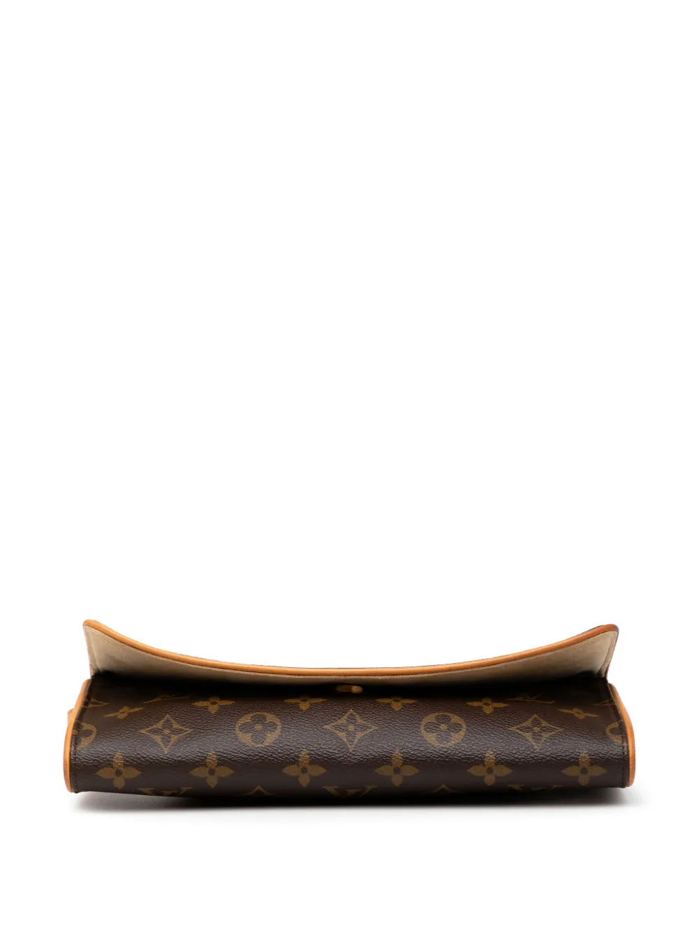 Pre-owned Louis Vuitton 2004 Monogram Pochette Twin Gm Crossbody Bag In Brown